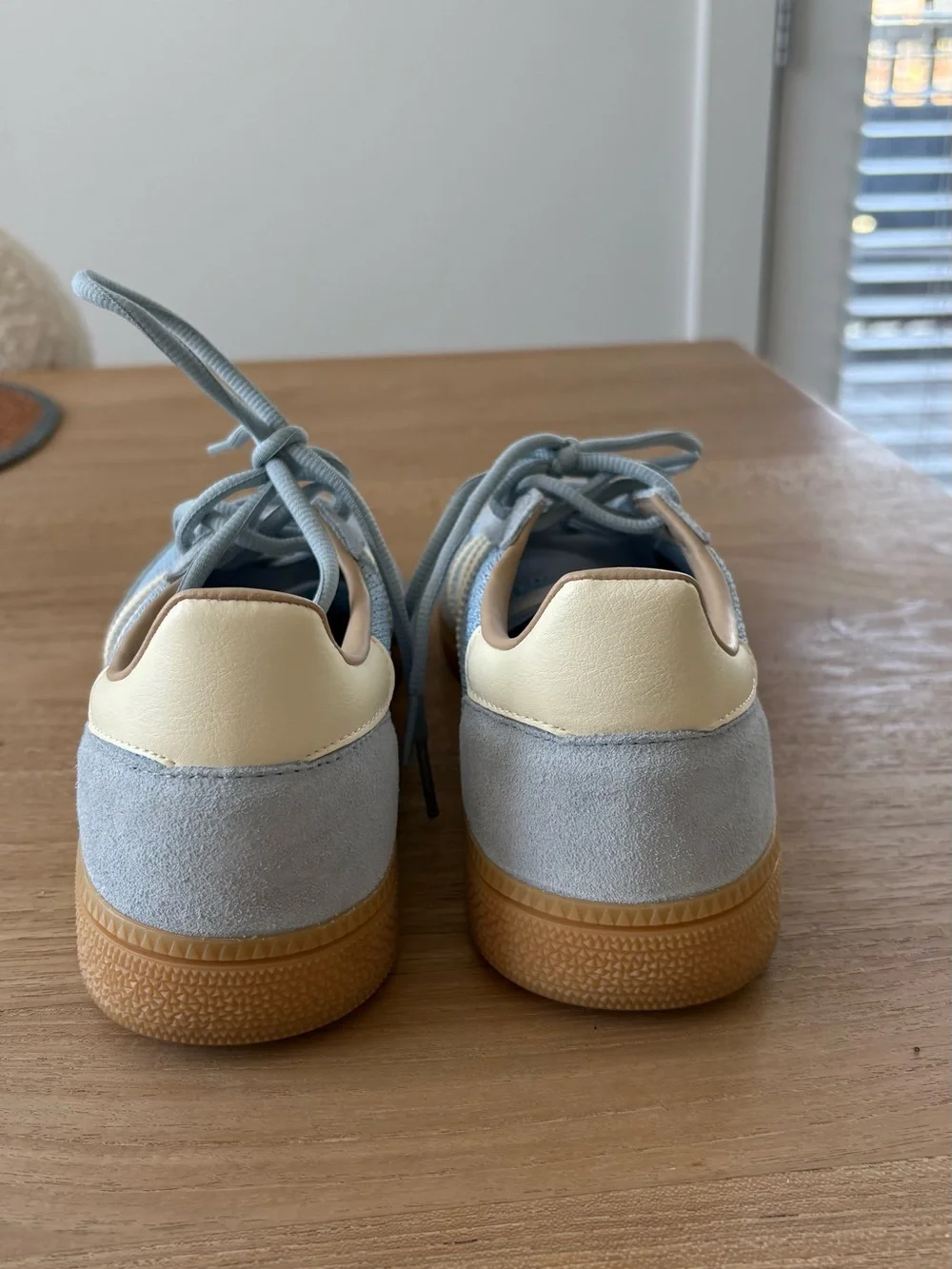 Adidas Spezial Light Blue Suede & Mesh Sneakers with Cream Stripes - brand new